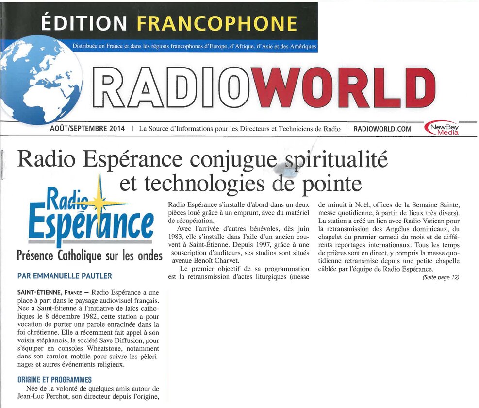 Wheatstone chez Radio Espérance Save Diffusion